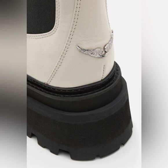 Zadig & Voltaire boots Semy Chelsea Ride platform combat Boot cream New 38/7 - Picture 7 of 17